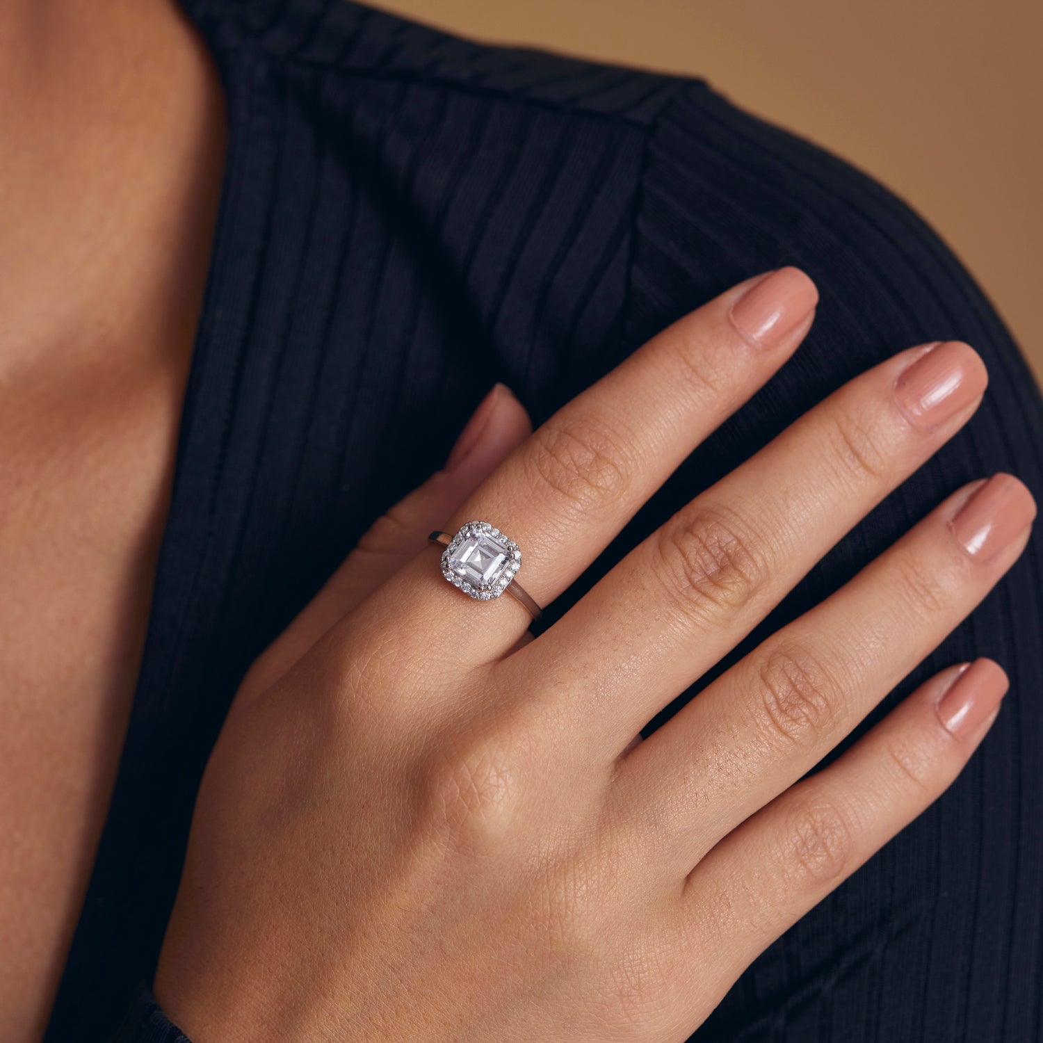 Asscher Cut Elegant Engagement Ring