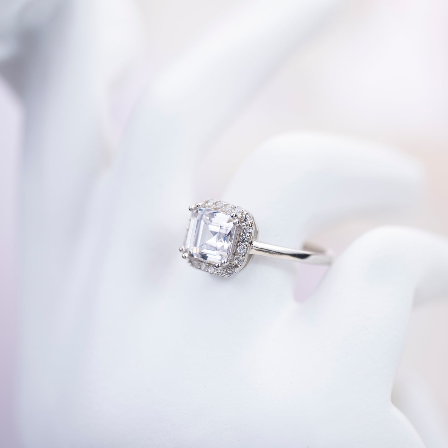 Asscher Cut Elegant Engagement Ring