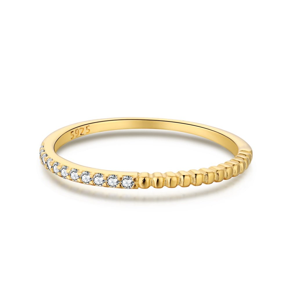 Micro Pave Half Eternity Band Ring